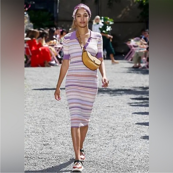 Kate Spade striped knit polo dress with belt- small - Picture 2 of 11